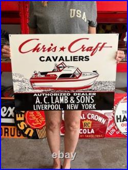 Vintage Style Metal Sign Chris Craft Cavalier NOT Porcelain 24x18 Made USA