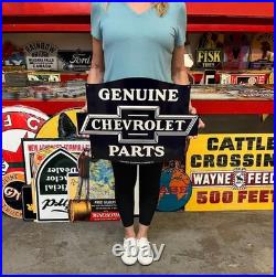 Vintage Style Metal Sign Genuine Chevrolet Parts NOT Porcelain 22 x 16 Made USA