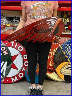 Vintage Style Metal Sign Indian Motorcycle NOT Porcelain 30x12 Made USA
