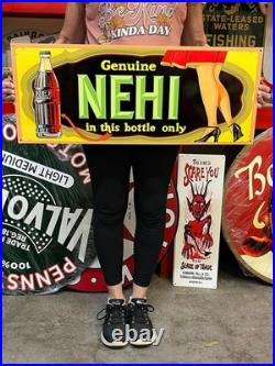 Vintage Style Metal Sign Nehi Soda NOT Porcelain 30x12 Made USA