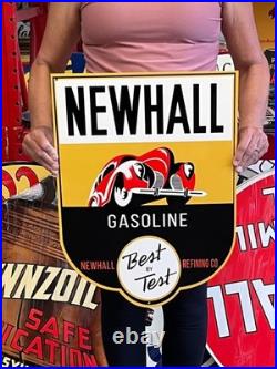 Vintage Style Metal Sign Newhall Gasoline NOT Porcelain 22x16 Made in USA