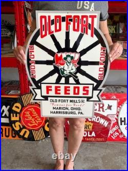Vintage Style Metal Sign Old Fort Seeds NOT Porcelain 24x18 Made USA