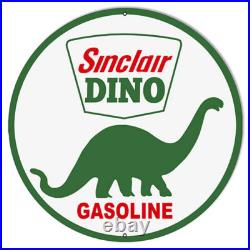 Vintage Style Metal Sign Sinclair Dino Motor Oil 30x30