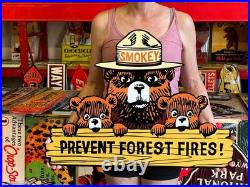 Vintage Style Metal Sign Smokey Bear Prevent Fires NOT Porcelain 30x22 Made USA