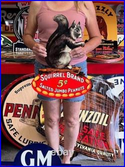 Vintage Style Metal Sign Squirrel Peanuts NOT Porcelain 22x16 Made in USA