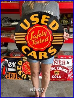 Vintage Style Metal Sign Used Cars NOT Porcelain 20x20 Made USA