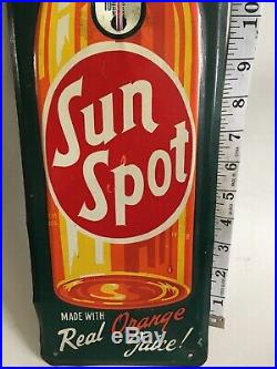 Vintage Sun Spot Metal Thermometer Advertising Sign
