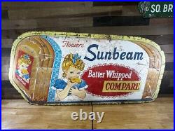 Vintage Sunbeam Bread Batter Whipped Advertising Metal Sign