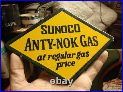 Vintage Sunoco Gasoline Porcelain Metal Sign Automobile Dealer Advertising Vintage Sunoco Gasoline Porcelain Metal Sign Automobile Dealer Advertising