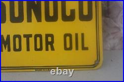 Vintage Sunoco Mercury Made Motor Oil 12 Porcelain Metal Gasoline Pump Sign