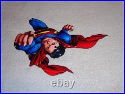 Vintage Superman Movie & Tv Show Die-cut Flying Super Man 12 Metal Gas Oil Sign