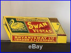 Vintage Swan Vestas Matches Enamel metal advertising sign by Dodo Designs
