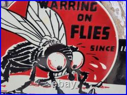 Vintage Tanglefoot Porcelain Sign Old 1947 Michigan Flypaper Hardware Bug Tool