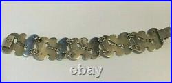 Vintage Taxco Mexico Mid Century Sterling Silver WIde Bracelet Signed 49 Grams E