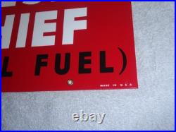 Vintage Texaco Diesel Chief Fuel Sprayer 18 Porcelain Metal Gasoline & Oil Sign