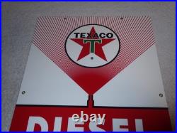 Vintage Texaco Diesel Chief Fuel Sprayer 18 Porcelain Metal Gasoline & Oil Sign