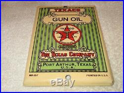Vintage Texaco Gun Oil Port Arthur Texas U. S. A. 7 Porcelain Metal Gasoline Sign