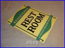 Vintage Texaco Restroom Bathroom Dealer 12 Porcelain Metal Gasoline & Oil Sign
