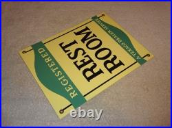 Vintage Texaco Restroom Bathroom Dealer 12 Porcelain Metal Gasoline & Oil Sign