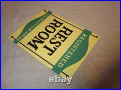 Vintage Texaco Restroom Bathroom Dealer 12 Porcelain Metal Gasoline & Oil Sign