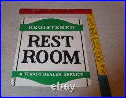 Vintage Texaco Restroom Registered Men & Woman 12 Porcelain Metal Gasoline Sign