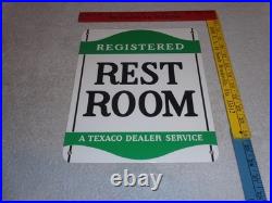 Vintage Texaco Restroom Registered Men & Woman 12 Porcelain Metal Gasoline Sign