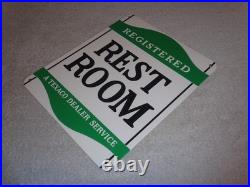 Vintage Texaco Restroom Registered Men & Woman 12 Porcelain Metal Gasoline Sign