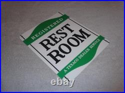 Vintage Texaco Restroom Registered Men & Woman 12 Porcelain Metal Gasoline Sign