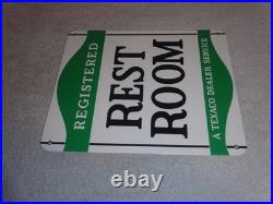 Vintage Texaco Restroom Registered Men & Woman 12 Porcelain Metal Gasoline Sign