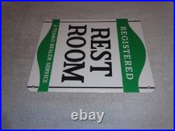 Vintage Texaco Restroom Registered Men & Woman 12 Porcelain Metal Gasoline Sign