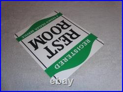 Vintage Texaco Restroom Registered Men & Woman 12 Porcelain Metal Gasoline Sign