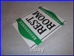 Vintage Texaco Restroom Registered Men & Woman 12 Porcelain Metal Gasoline Sign