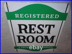 Vintage Texaco Restroom Registered Men & Woman 12 Porcelain Metal Gasoline Sign