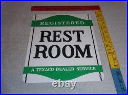 Vintage Texaco Restroom Registered Men & Woman 12 Porcelain Metal Gasoline Sign