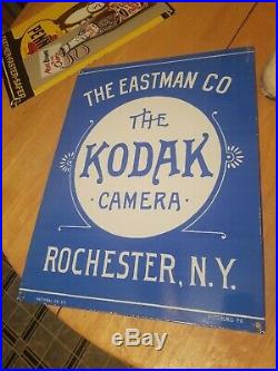 Vintage The Eastman Co. The Kodak Camera Porcelain Metal Sign Country Store Gas