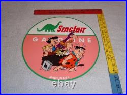 Vintage The Flintstones +sinclair Gasoline Broken Car 12 Metal Tv Show Oil Sign
