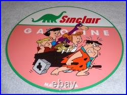Vintage The Flintstones +sinclair Gasoline Broken Car 12 Metal Tv Show Oil Sign