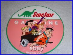 Vintage The Flintstones +sinclair Gasoline Broken Car 12 Metal Tv Show Oil Sign