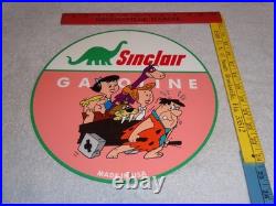 Vintage The Flintstones +sinclair Gasoline Broken Car 12 Metal Tv Show Oil Sign