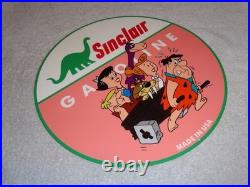 Vintage The Flintstones +sinclair Gasoline Broken Car 12 Metal Tv Show Oil Sign