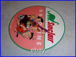 Vintage The Flintstones +sinclair Gasoline Broken Car 12 Metal Tv Show Oil Sign