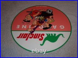 Vintage The Flintstones +sinclair Gasoline Broken Car 12 Metal Tv Show Oil Sign