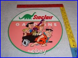 Vintage The Flintstones +sinclair Gasoline Broken Car 12 Metal Tv Show Oil Sign