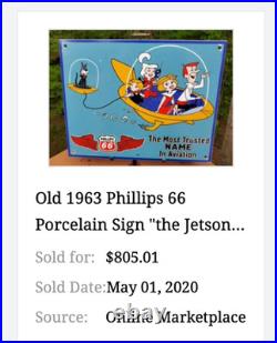 Vintage The Jetsons Animated Tv Show Cartoon? Rocket Motor Oil 12 Metal Sign