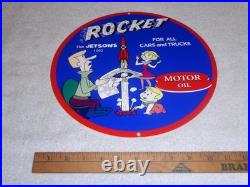 Vintage The Jetsons Animated Tv Show Cartoon? Rocket Motor Oil 12 Metal Sign