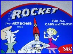 Vintage The Jetsons Animated Tv Show Cartoon? Rocket Motor Oil 12 Metal Sign