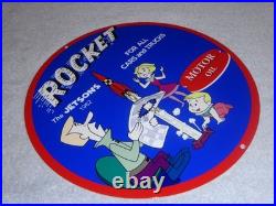 Vintage The Jetsons Animated Tv Show Cartoon? Rocket Motor Oil 12 Metal Sign