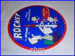 Vintage The Jetsons Animated Tv Show Cartoon? Rocket Motor Oil 12 Metal Sign