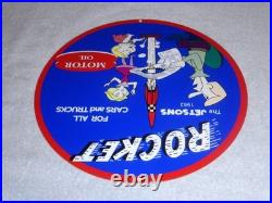 Vintage The Jetsons Animated Tv Show Cartoon? Rocket Motor Oil 12 Metal Sign