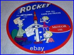 Vintage The Jetsons Animated Tv Show Cartoon? Rocket Motor Oil 12 Metal Sign